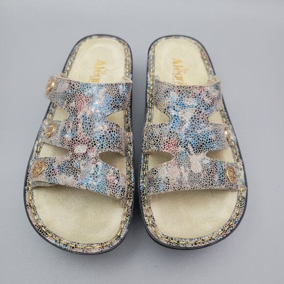 Alegria Venice Fawn Leather Slide Sandals Triple Strap Comfort Size 7 - 7.5 - Picture 5 of 13